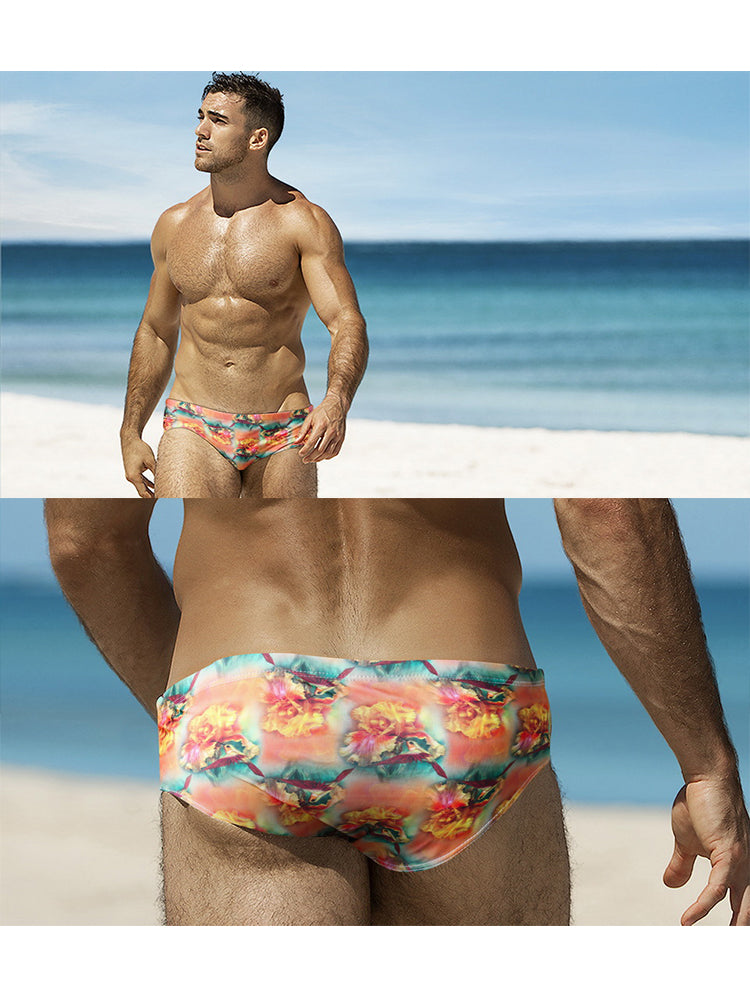 Men's Lightweight Low-Rise Bold Prints Swim Briefs & Trunks | dmunderwear detail image 18
