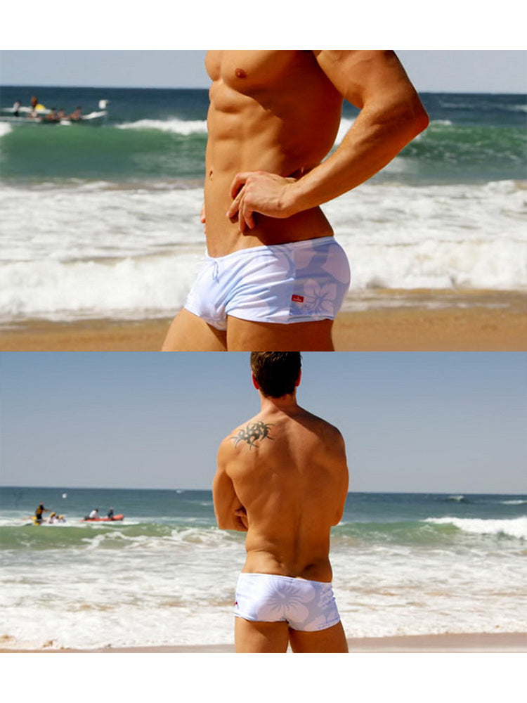 Men's Lightweight Low-Rise Bold Prints Swim Briefs & Trunks | dmunderwear detail image 3