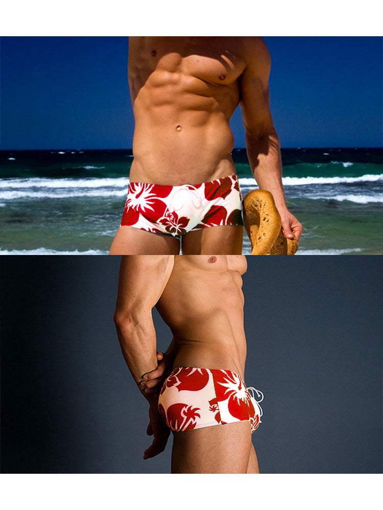 Men's Lightweight Low-Rise Bold Prints Swim Briefs & Trunks | dmunderwear detail image 5