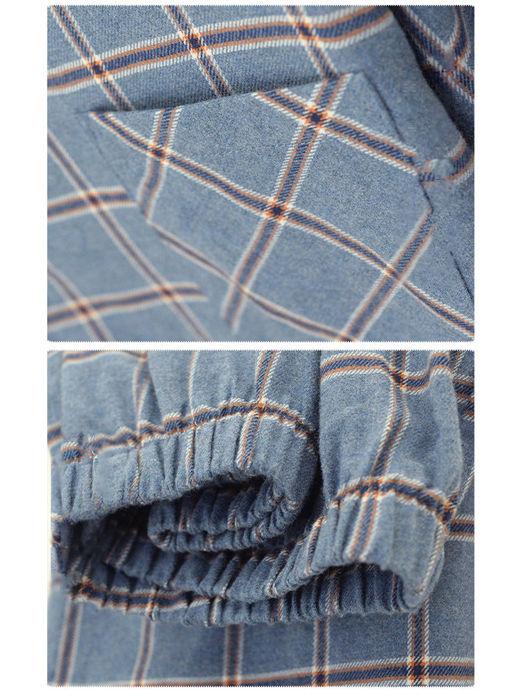 Men's Long Sleeve Woven Brushed Cotton Pajama Set | dmunderwear detail image 9