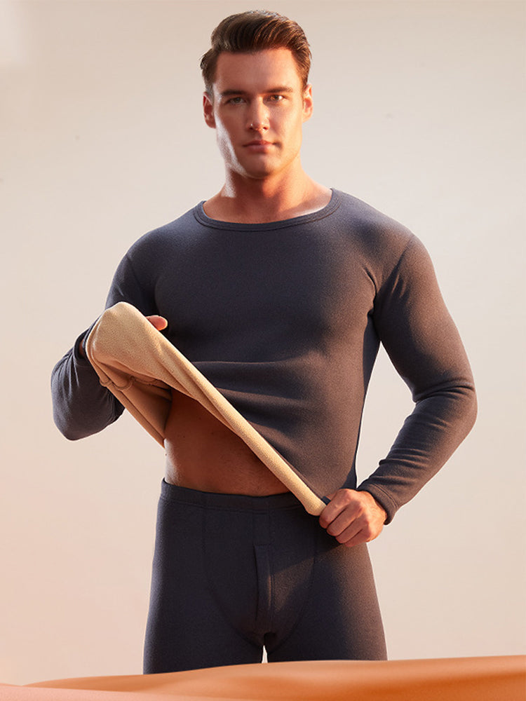 Men's Loungewear-Style Warm-Touch Tag-Free Smooth Soft-Touch Thermal Sets | dmunderwear detail image 11