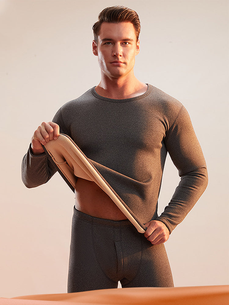 Men's Loungewear-Style Warm-Touch Tag-Free Smooth Soft-Touch Thermal Sets | dmunderwear detail image 18