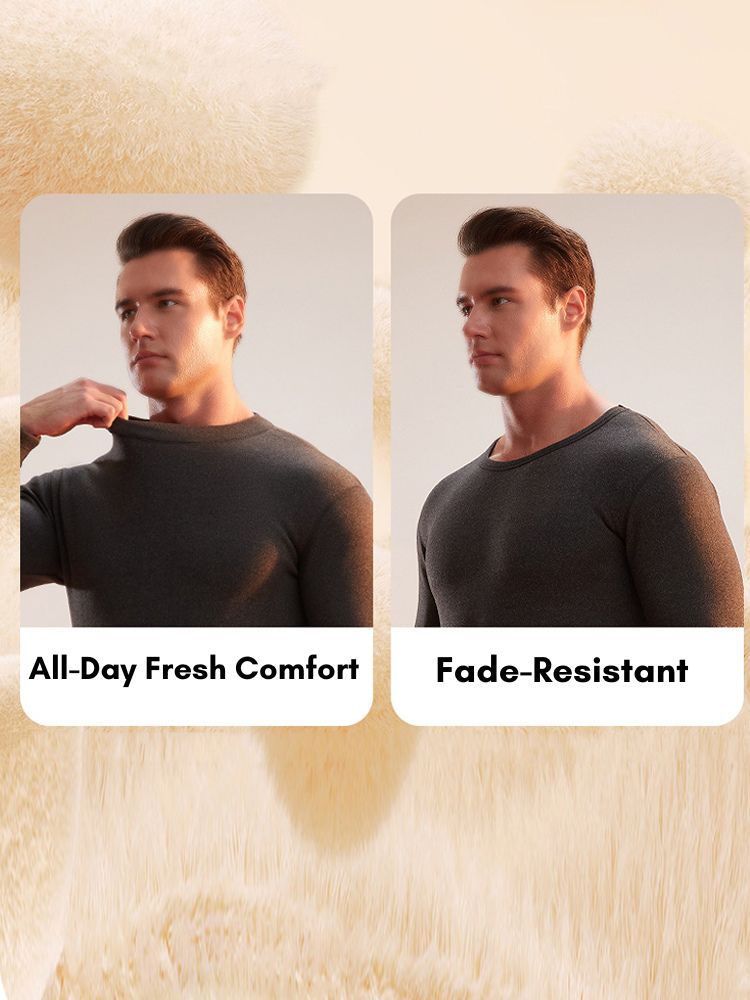 Men's Loungewear-Style Warm-Touch Tag-Free Smooth Soft-Touch Thermal Sets | dmunderwear detail image 5