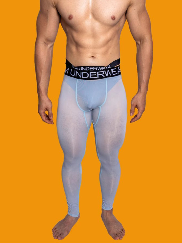 Men's Low-Rise Breathable Silk-Like Semi-Transparent Tights | dmunderwear