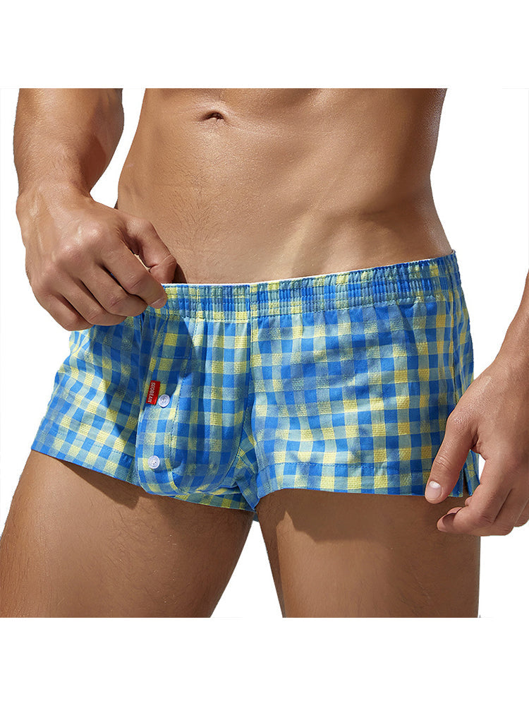 Men's Low-Rise Plaid Sexy Pouch Boxers | dmunderwear detail image 8