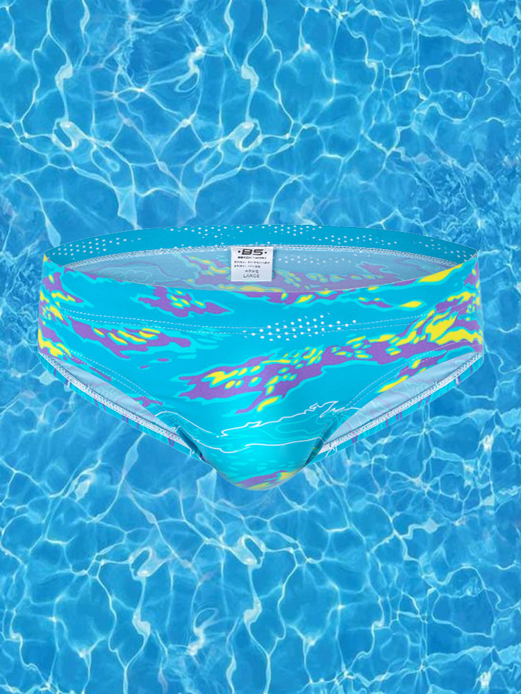 Men's Low-Rise Printed Casual Swim Brief | dmunderwear