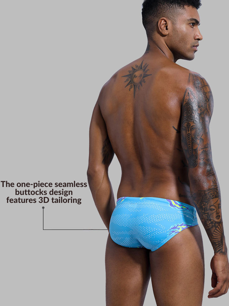 Men's Low-Rise Printed Casual Swim Brief | dmunderwear detail image 13