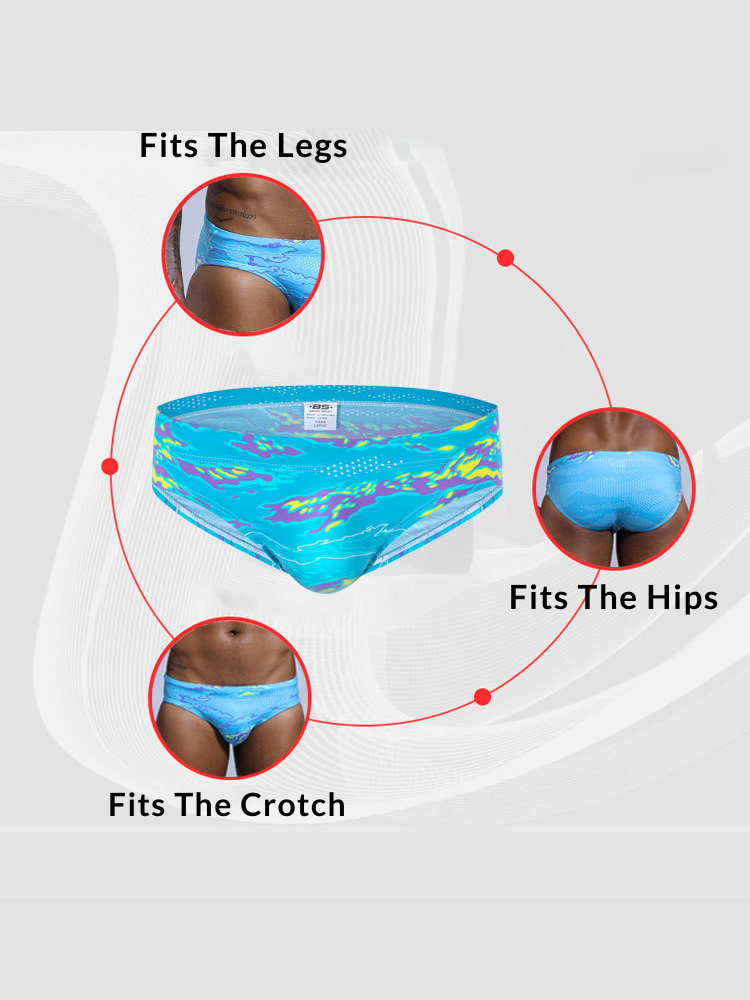 Men's Low-Rise Printed Casual Swim Brief | dmunderwear detail image 15