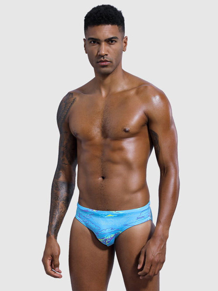 Men's Low-Rise Printed Casual Swim Brief | dmunderwear detail image 3