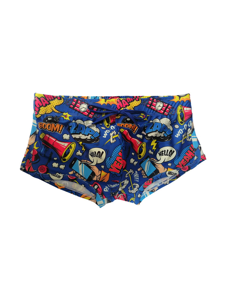 Men's Low-Rise Printed Quick-Dry Sport & Vacation Seamless Comfort Swim Shorts | dmunderwear detail image 10