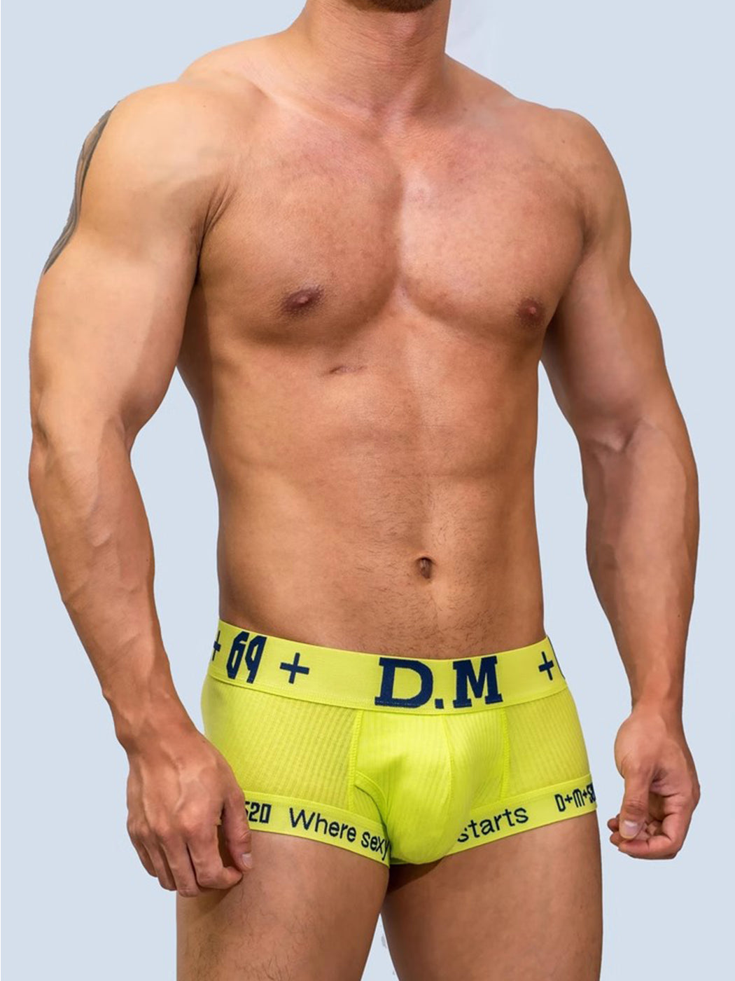 2 Pack Men's Low-rise Sexy Side Opening Pocket Trunk | dmunderwear detail image 4