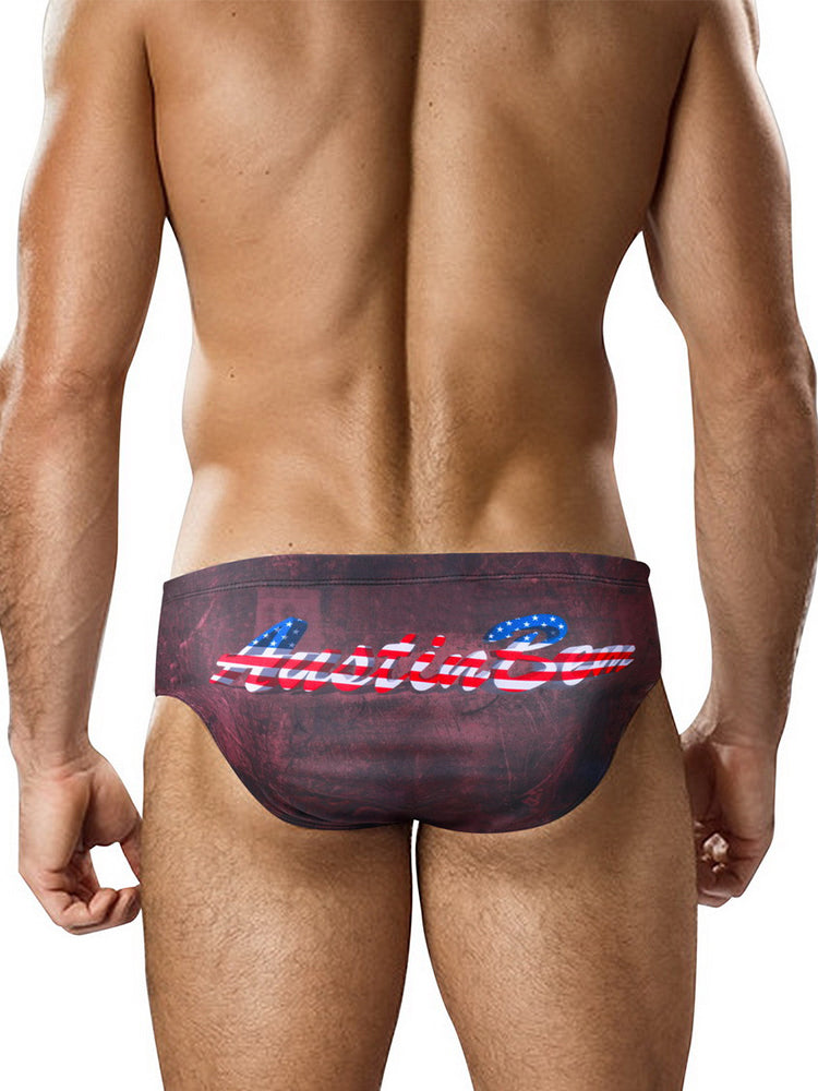 Men's Low-Rise Sexy Stylish Print Swim Briefs | dmunderwear detail image 11