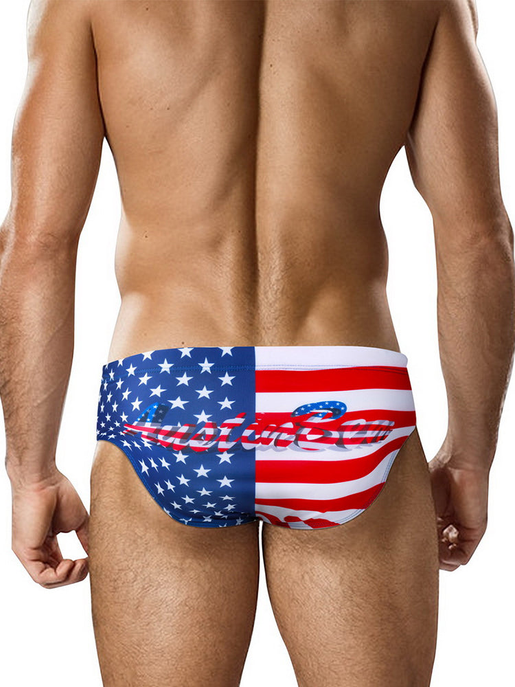 Men's Low-Rise Sexy Stylish Print Swim Briefs | dmunderwear detail image 14