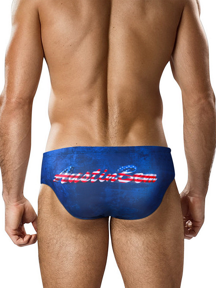 Men's Low-Rise Sexy Stylish Print Swim Briefs | dmunderwear detail image 16