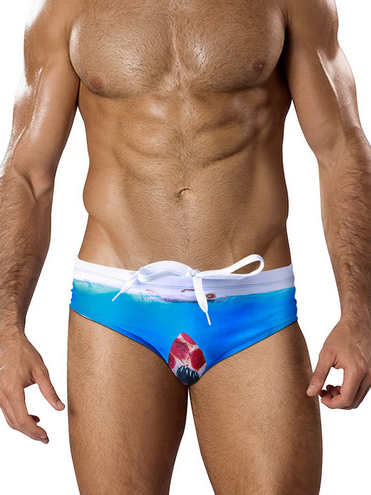 Men's Low-Rise Sexy Stylish Print Swim Briefs | dmunderwear detail image 18