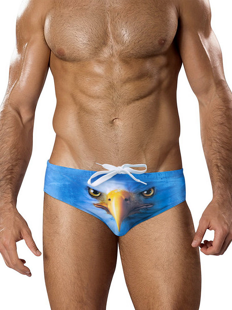 Men's Low-Rise Sexy Stylish Print Swim Briefs | dmunderwear detail image 20