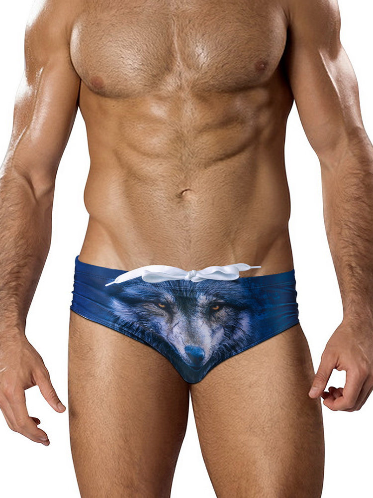 Men's Low-Rise Sexy Stylish Print Swim Briefs | dmunderwear detail image 3