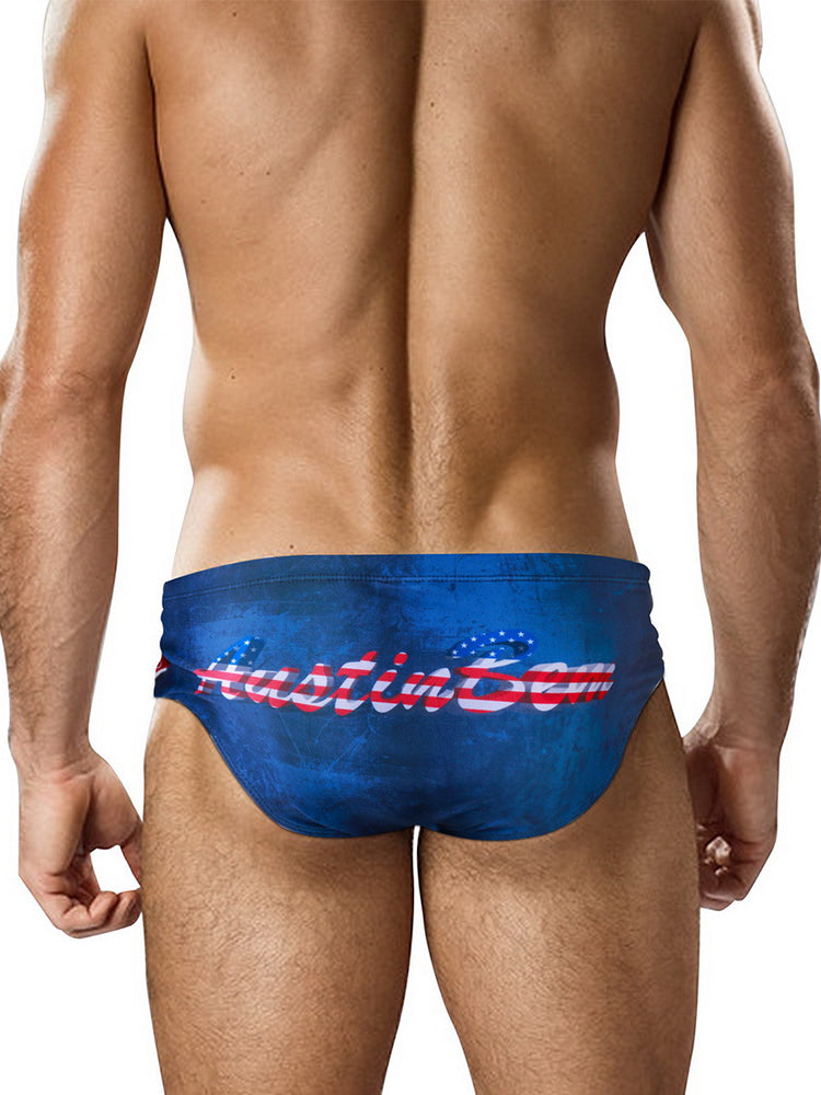 Men's Low-Rise Sexy Stylish Print Swim Briefs | dmunderwear detail image 4