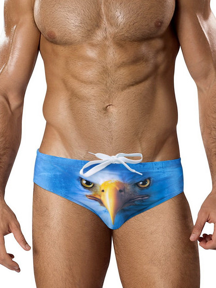 Men's Low-Rise Sexy Stylish Print Swim Briefs | dmunderwear detail image 5