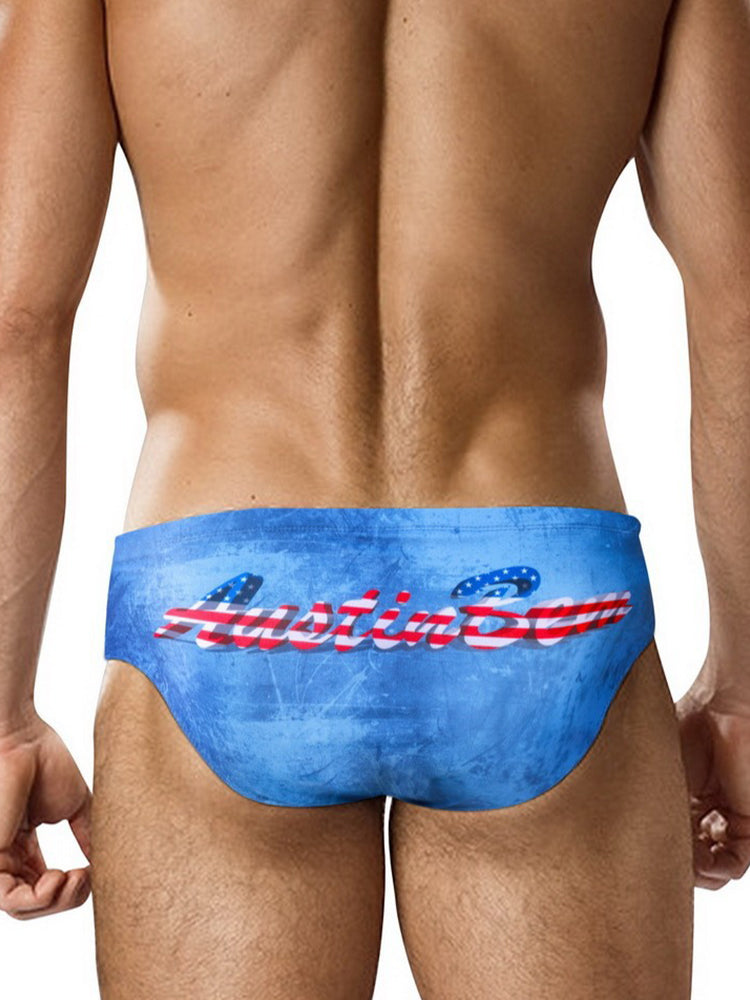 Men's Low-Rise Sexy Stylish Print Swim Briefs | dmunderwear detail image 6