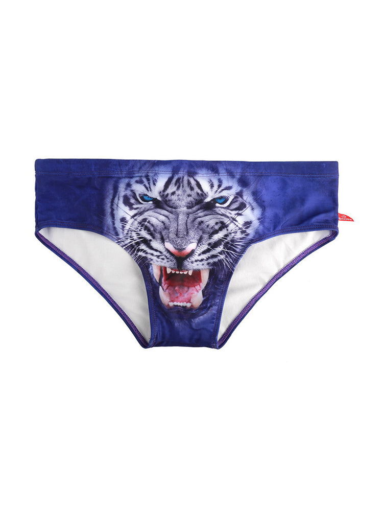 Men's Low-Rise Sexy Stylish Print Swim Briefs | dmunderwear detail image 7