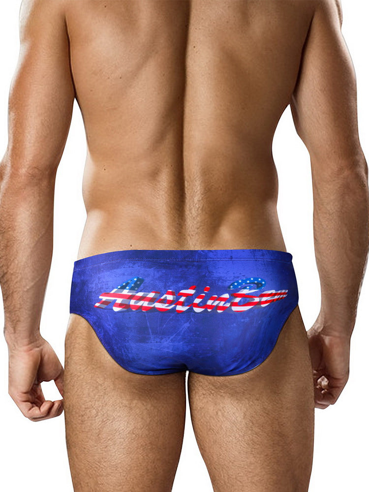 Men's Low-Rise Sexy Stylish Print Swim Briefs | dmunderwear detail image 9