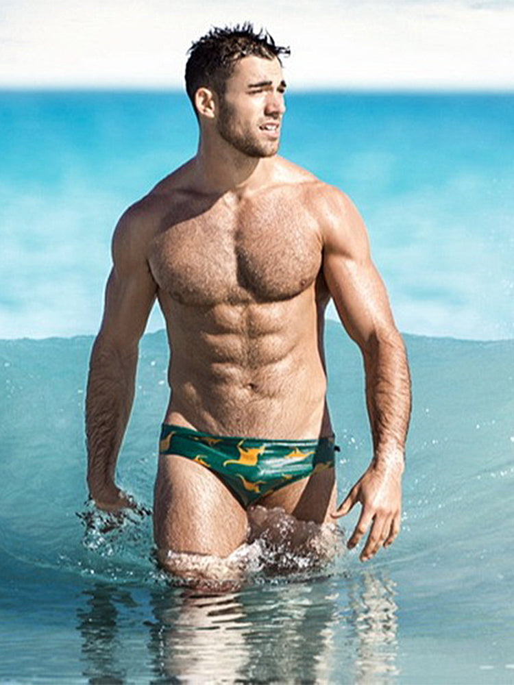 Men's Low-Rise Stylish Print Swim Briefs | dmunderwear