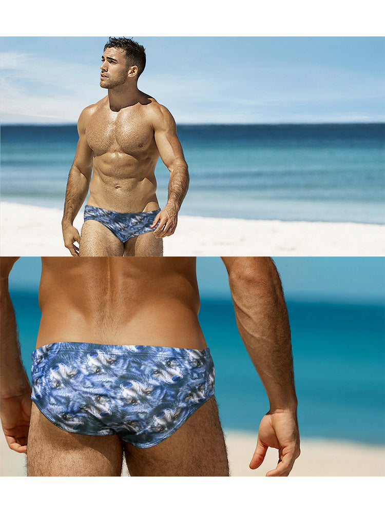 Men's Low-Rise Stylish Print Swim Briefs | dmunderwear detail image 10