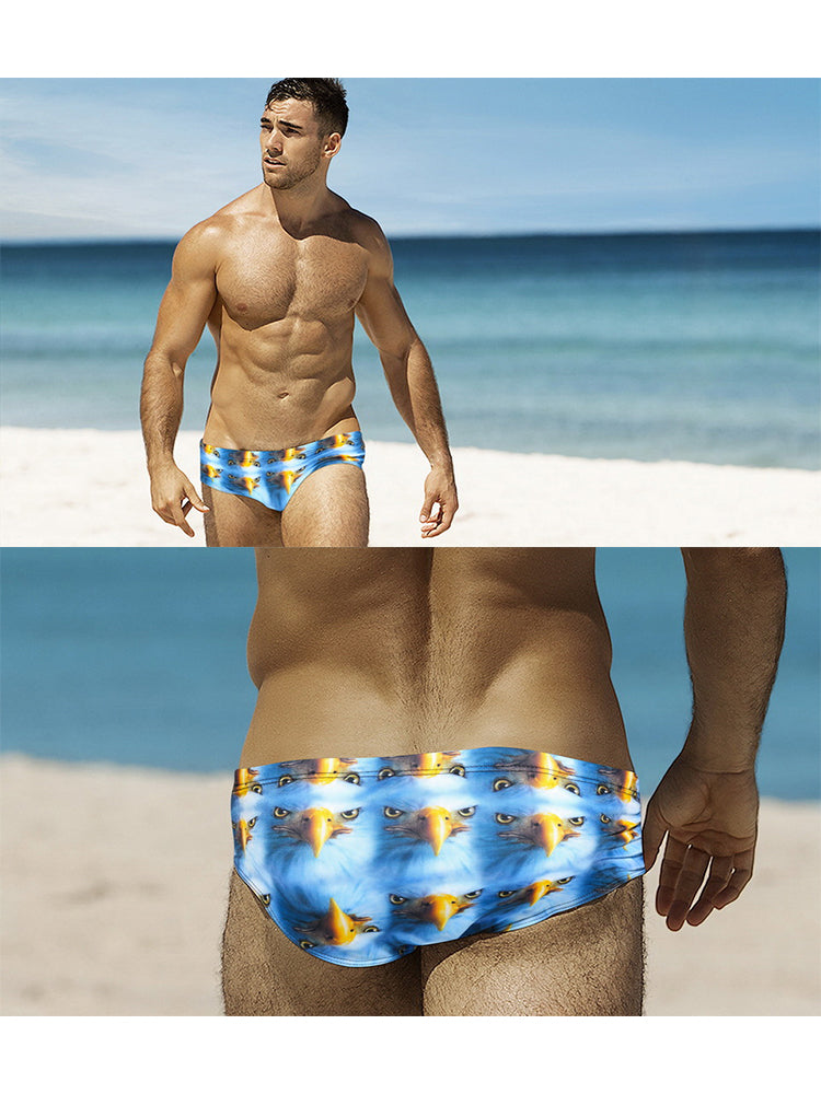 Men's Low-Rise Stylish Print Swim Briefs | dmunderwear detail image 13