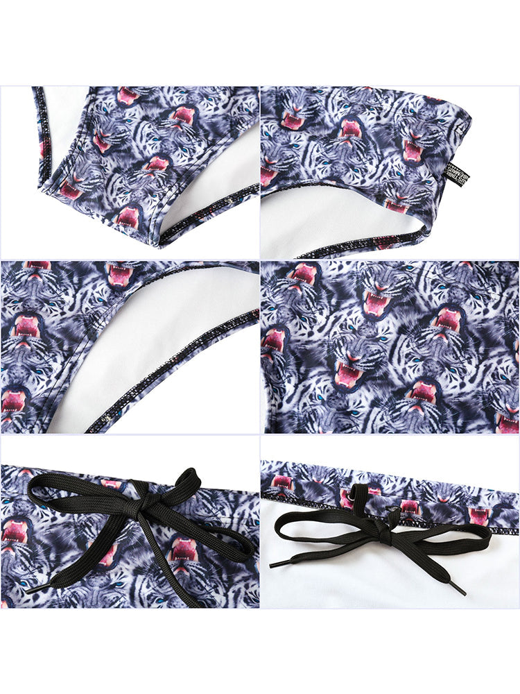 Men's Low-Rise Stylish Print Swim Briefs | dmunderwear detail image 19