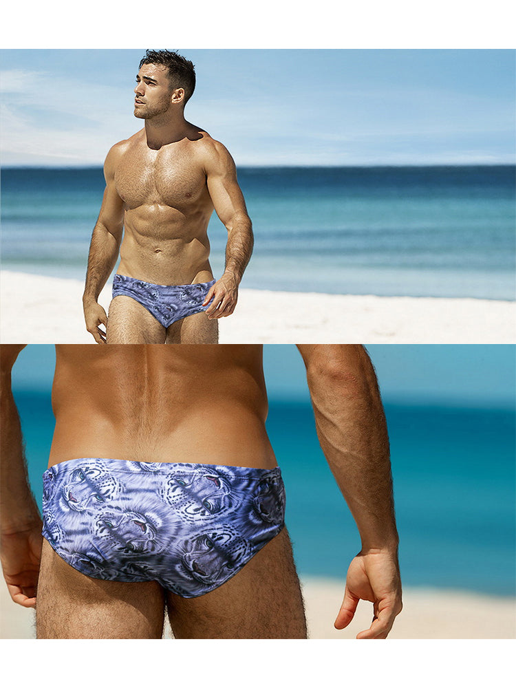 Men's Low-Rise Stylish Print Swim Briefs | dmunderwear detail image 5