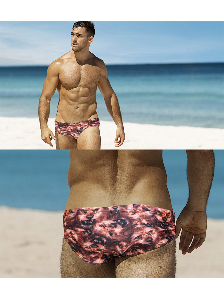 Men's Low-Rise Stylish Print Swim Briefs | dmunderwear detail image 6