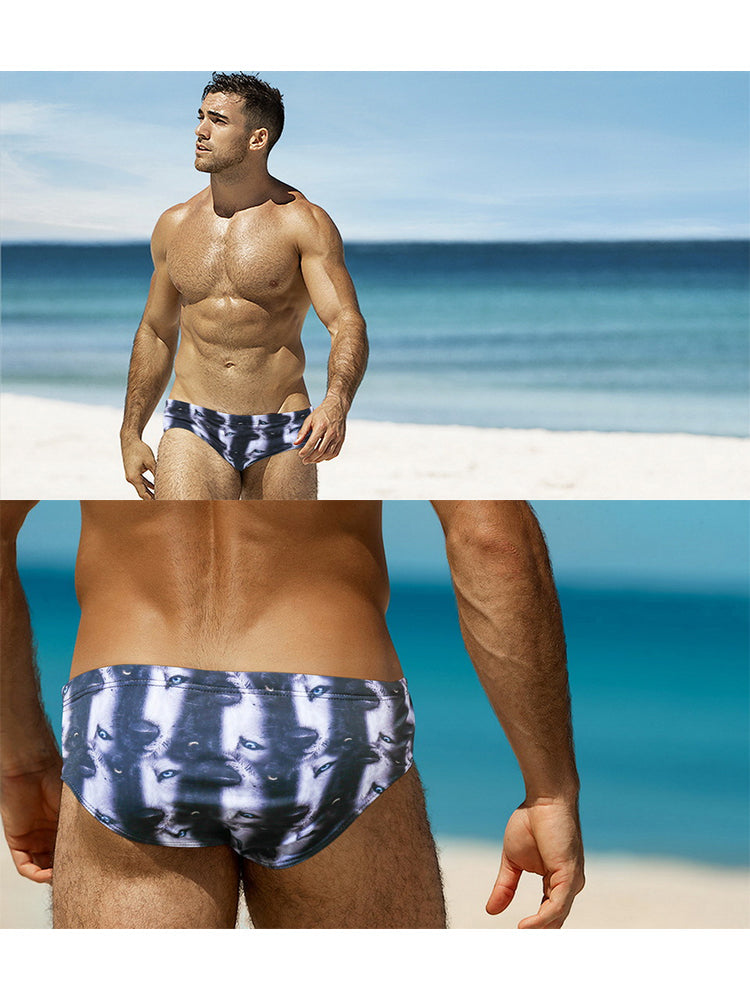 Men's Low-Rise Stylish Print Swim Briefs | dmunderwear detail image 8