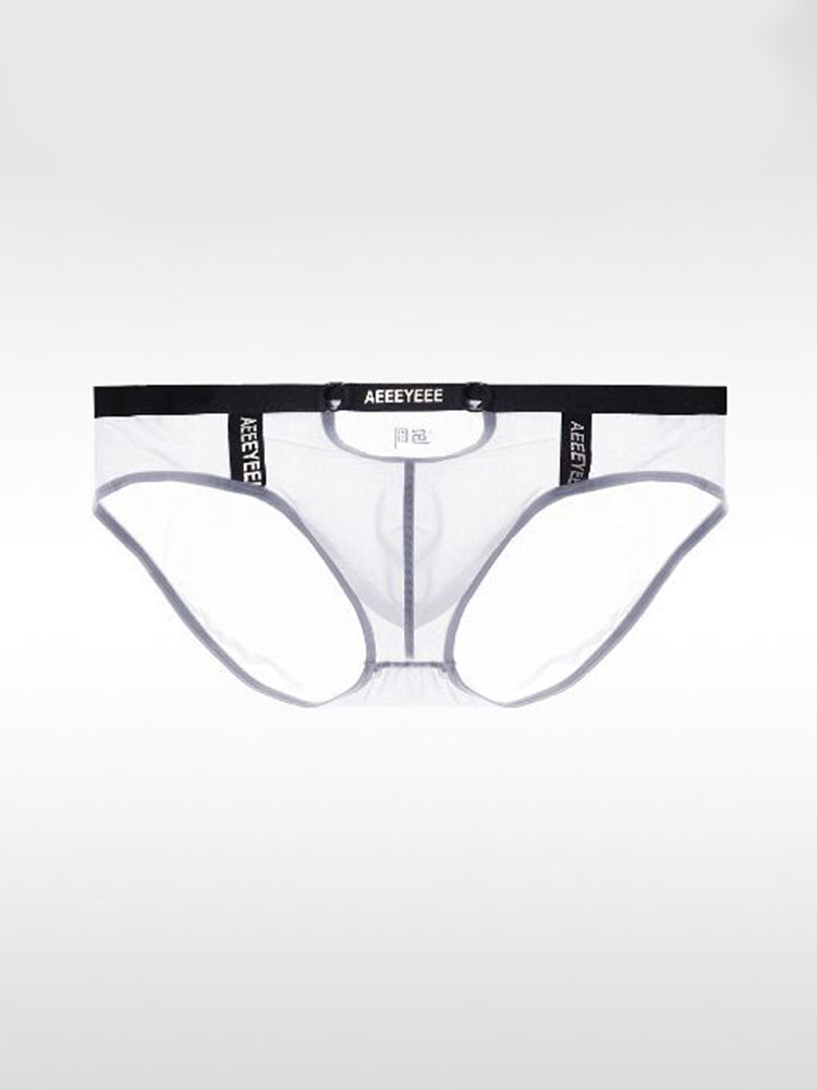 Men's Low Waist Narrow Waist Ice Silk Breathable Convex Pocket Briefs | dmunderwear detail image 2