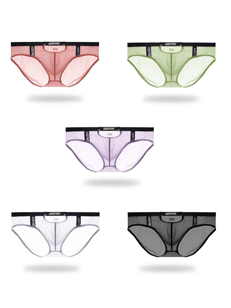 Men's Low Waist Narrow Waist Ice Silk Breathable Convex Pocket Briefs | dmunderwear detail image 8