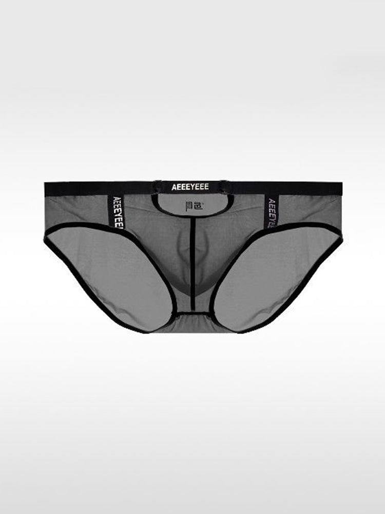 Men's Low Waist Narrow Waist Ice Silk Breathable Convex Pocket Briefs | dmunderwear detail image 9