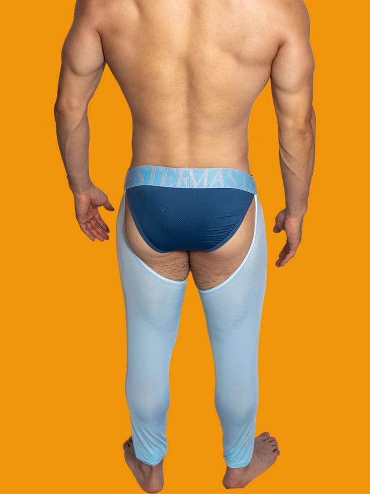 Men's Low-Waist Sexy Hollow Silk-Smooth Semi-Transparent Thermal Pants | dmunderwear detail image 12