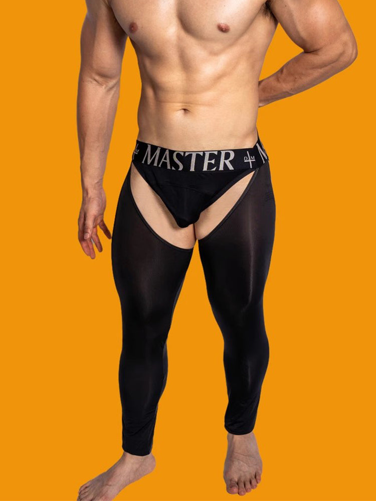 Men's Low-Waist Sexy Hollow Silk-Smooth Semi-Transparent Thermal Pants | dmunderwear detail image 15