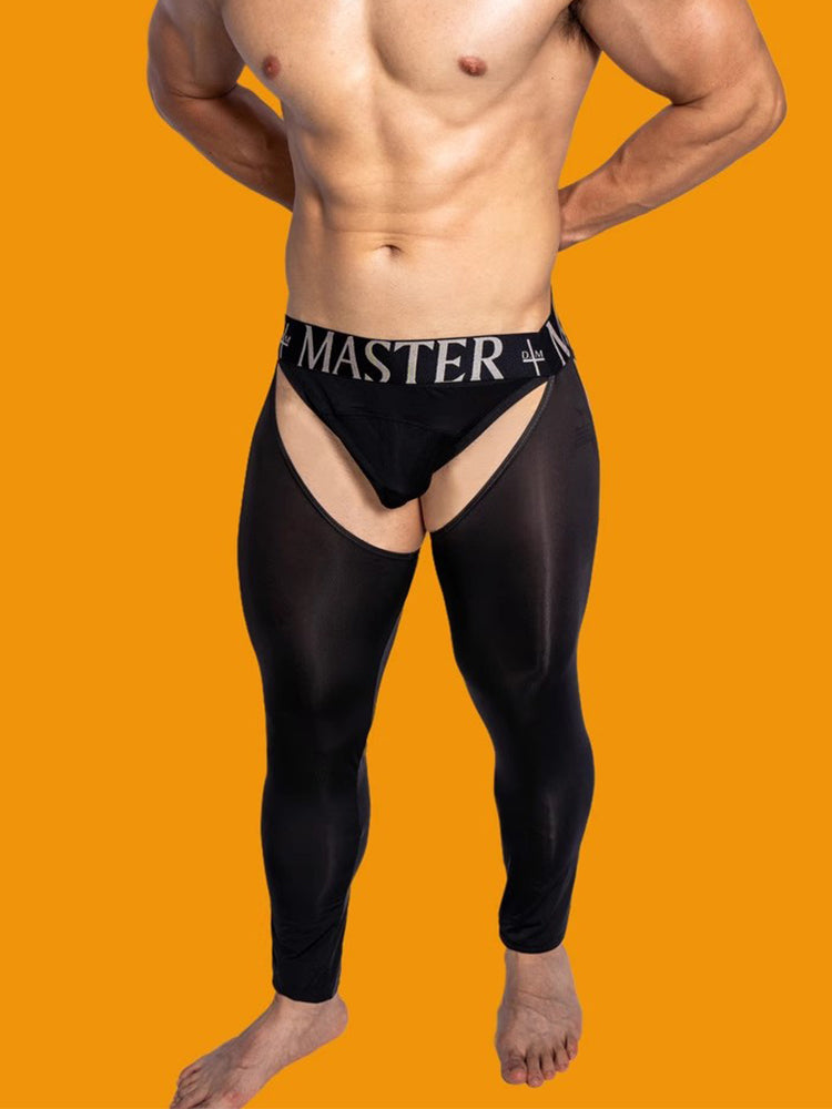 Men's Low-Waist Sexy Hollow Silk-Smooth Semi-Transparent Thermal Pants | dmunderwear detail image 16