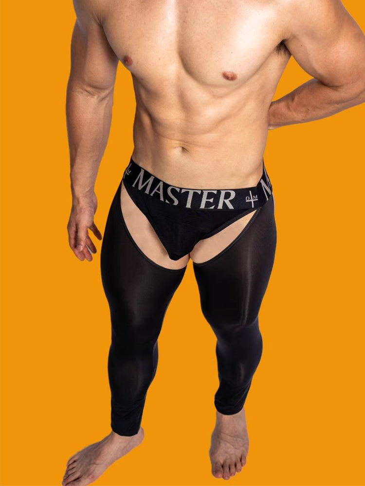 Men's Low-Waist Sexy Hollow Silk-Smooth Semi-Transparent Thermal Pants | dmunderwear detail image 17