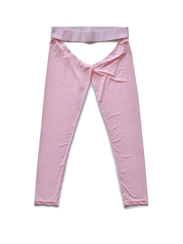 Men's Low-Waist Sexy Hollow Silk-Smooth Semi-Transparent Thermal Pants | dmunderwear detail image 8
