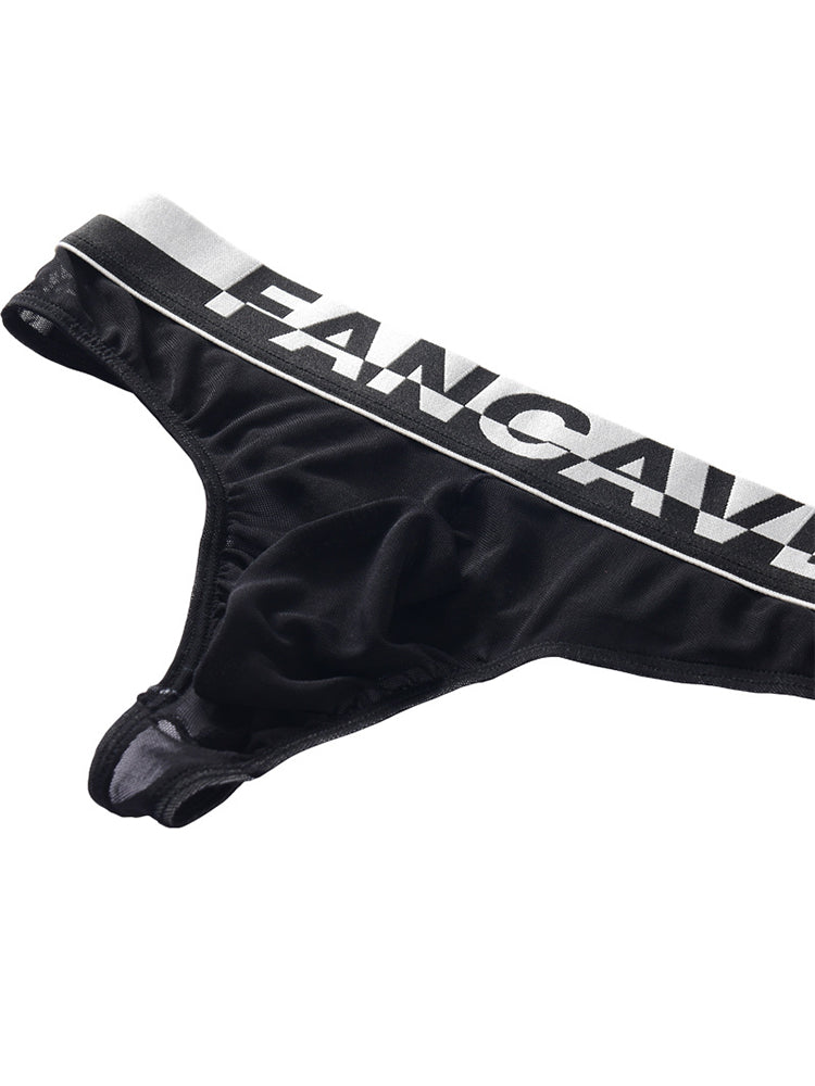 Men's Mesh Fabric Moisture-Wicking Breathable Thongs | dmunderwear detail image 4