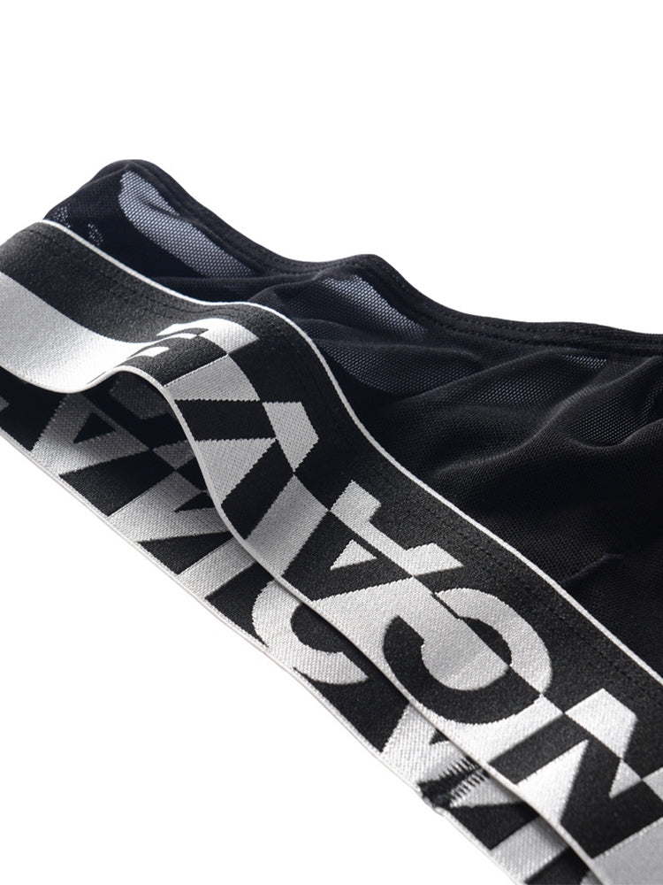 Men's Mesh Fabric Moisture-Wicking Breathable Thongs | dmunderwear detail image 7