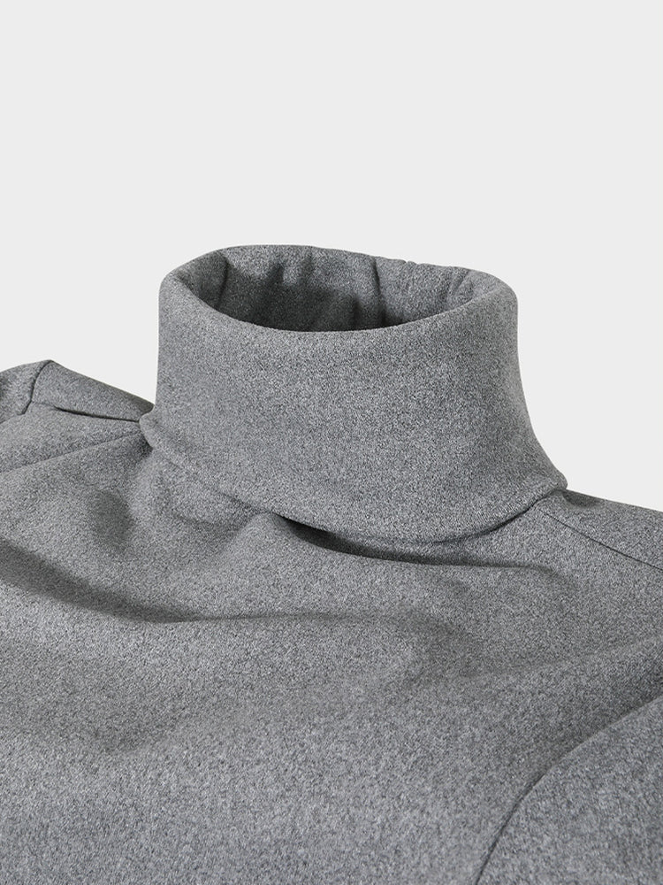 Men's Mid-high Collar Warm Cold-proof Long-sleeved Bottoming Shirt | dmunderwear detail image 12
