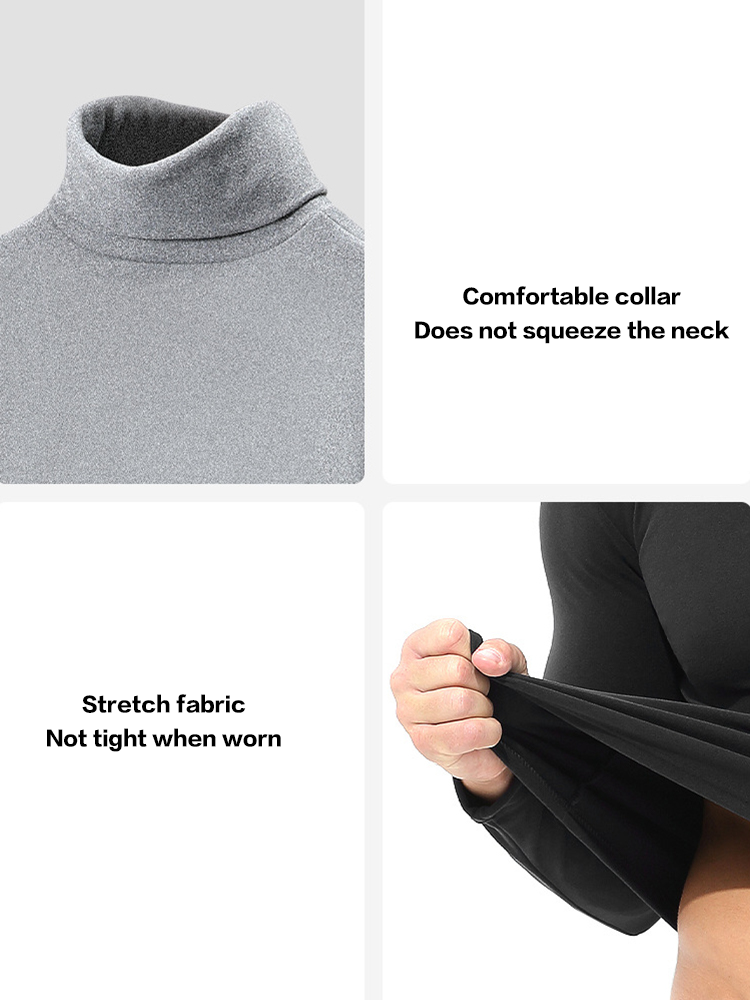 Men's Mid-high Collar Warm Cold-proof Long-sleeved Bottoming Shirt | dmunderwear detail image 15