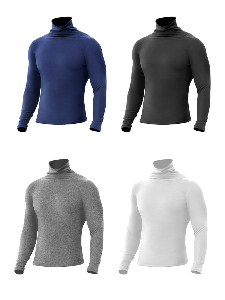 Men's Mid-high Collar Warm Cold-proof Long-sleeved Bottoming Shirt | dmunderwear detail image 16