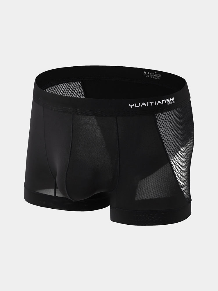 Men's Sexy Mid-Rise Comfy Waistband Silky Touch Sporty Cut Cooling Airflow Trunks | dmunderwear