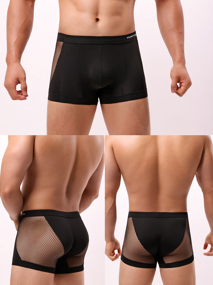 Men's Sexy Mid-Rise Comfy Waistband Silky Touch Sporty Cut Cooling Airflow Trunks | dmunderwear detail image 11