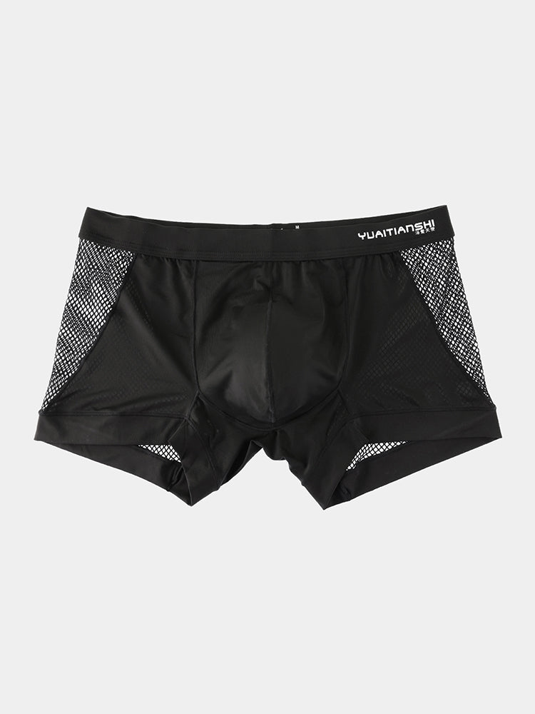 Men's Sexy Mid-Rise Comfy Waistband Silky Touch Sporty Cut Cooling Airflow Trunks | dmunderwear detail image 12
