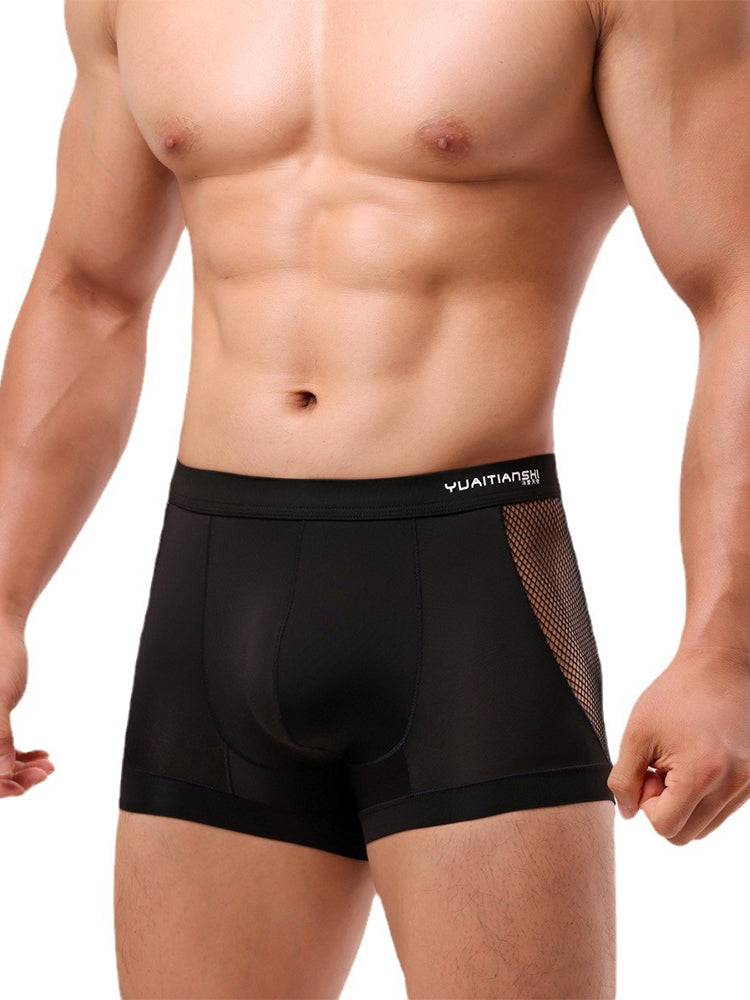 Men's Sexy Mid-Rise Comfy Waistband Silky Touch Sporty Cut Cooling Airflow Trunks | dmunderwear detail image 8
